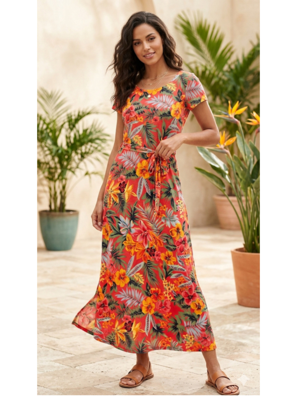 Tickets clothes Tropical Floral Maxi Dress size S